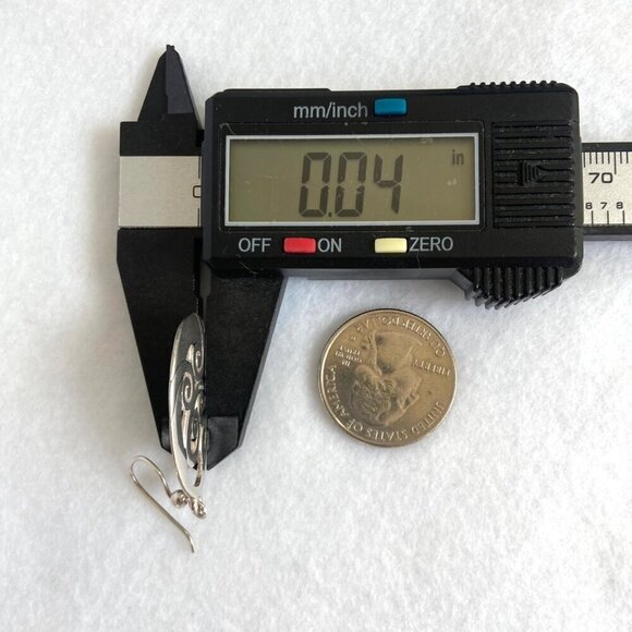 Solid Sterling Silver 925 Thailand Open Scrollwork Teardrop Dangle Drop Earrings - Picture 15 of 16